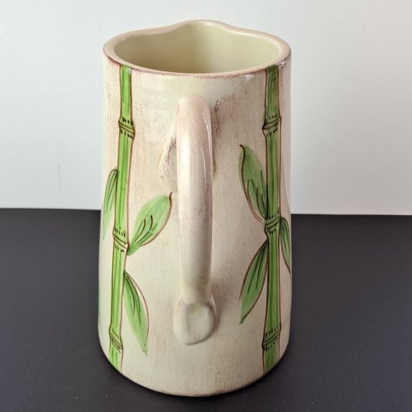 Ceramic Bamboo Hand Painted in Italy Pitcher - Picture 2 of 7